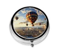 Pill Box 3 Compartments Pill Box Round Balloon Pill Box Handbag Pocket Pill Box Portable Metal Pill Box for Medicine Vitamin Fish Oil Unique Gift