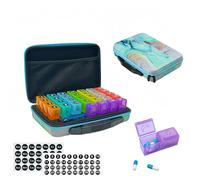Pill Box 32 Days 3 Times a Day Pill Box with 96 Compartments Portable Medicine Box Monthly Pill Box for Storage of Medicines and Vitamins (Green)