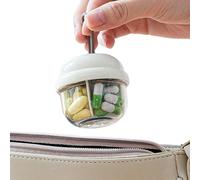 Pill Box - 4 Compartment Chew Organizer | Medicine Box, Portable Travel Pill Box, Tablet Holder for Men, Elderly, Youth, Outdoors, Commuting