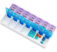 Pill Box 7 Day 2 Times A Day, Suitable for Tablets, Medicine, Vitamins and Many Small Items, Pill Organiser, Travel Pill Case