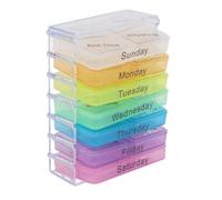 Pill Box 7 Day 4 Times a Day - Large Weekly Medicine Organiser with Detachable Daily Containers, Travel Vitamin Dispenser for Supplements & Fish Oil, 28 Compartments