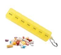 Pill Box 7 Day - Clear Travel Pill Organizer | Mini Portable Medicine Organizer Case for, Tablets, Capsules | Weekly Pills Case for Purse, Pocket, Travel Use