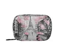 Pill Box 7 Day France Paris Romantic Eiffel Tower Pill Case Am Pm 8 Compartments Individual Pill Box Bag Zippered Medicine Case Organizer