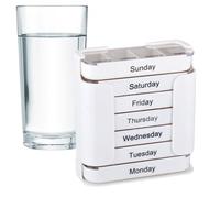 Pill Box, 7 Day Medicine Box - 4 Times a Day, Portable Tablet Case for Airplane, School, Hospital, Work, Travel, Vacation, Home, Adults, Seniors