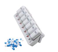 Pill Box - 7 Day Pill Organizer for Travel Convenience | Compact Dispenser with Lightweight ABS Build & Secure Compartments for Medication, Fish Oil, Minerals and Supplements, 20x7.6x4.1cm