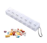Pill Box 7 Day - Push Button Pop Open | Portable Storage Box Weekly | Easy Open Compartments, Travel-Friendly Design, Great for Seniors, Medication Routine, Or Organized Daily Pill Planning