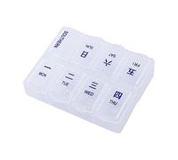 Pill Box 7-Day - Weekly Pill Case Travel Box - Easy Open Tablet Holder with 8 Compartments for Men Women Adults Elderly Family Friends Teens