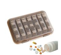 Pill Box | Airtight Supplements Storage Dispenser - Portable Pill Holder for 7 Days - For Children Seniors Elderly Dad And Mother