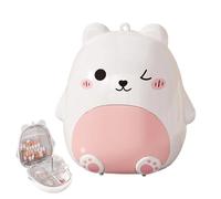 Pill Box, Bear Multi-Compartment Storage Container, Cartoon Weekly Pill Organizer for Women Kids, Supplement Storage for Pocket Purse Office School Gym Outdoor Camping Fitness