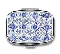 Pill Box Blue and White Patchwork Datura Pill Box Pill Box Rack Small Jewelry Storage Box Retro Medicine Vitamin Pill Storage Box