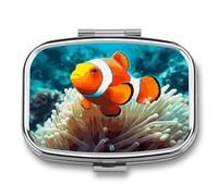 Pill Box Cute Square Pill Box 2 Compartment Decorative Pocket Purse Portable Mini Travel Medicine Tablet Vitamin Fish Oil Holder Organizer Pill Case