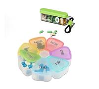 Pill Box, Daily Pill Organizer: 1 Portable Medicine Storage Box with 4 compartments, Pill Dispenser, can Hold Vitamins, Medicines, Pills, cod Liver Oil, Travel and Work Supplements and medications