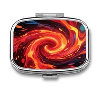 Pill Box Energy Vortex 2 Compartment Medicine Pill Case Portable Metal Travel Medicine Box for Pocket Or Purse