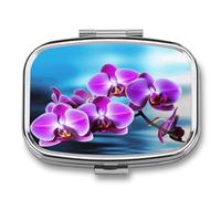 Pill Box Exquisite Square-Shaped Medicine Bottle Container Portable 2 Compartments Travel Pill Organizer Compact Medicine Case for Pills Vitamins Supplements