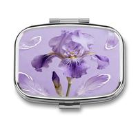 Pill Box Exquisite Square-Shaped Medicine Bottle Container Portable 2 Compartments Travel Pill Organizer Compact Medicine Case for Pills Vitamins Supplements