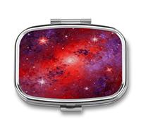 Pill Box Exquisite Square-Shaped Medicine Bottle Container Portable 2 Compartments Travel Pill Organizer Compact Medicine Case for Pills Vitamins Supplements
