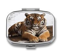Pill Box Exquisite Square-Shaped Medicine Bottle Container Portable 2 Compartments Travel Pill Organizer Compact Medicine Case for Pills Vitamins Supplements