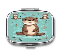 Pill Box Exquisite Square-Shaped Medicine Bottle Container Portable 2 Compartments Travel Pill Organizer Compact Medicine Case for Pills Vitamins Supplements