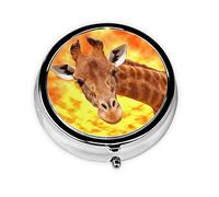 Pill Box Giraffe Round Pill Case 3 Compartment Medicine Pill Organizer Cute Pill Organizer Portable Travel Pillbox Medicine Vitamin Cod Liver Oil Storage Box Unique Gift Organizer