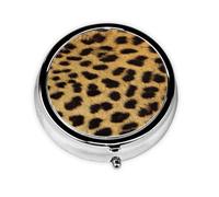 Pill Box,Leopard Animal Print Round Pill Case Medicine Organizer Travel Pill Box Travel Pill Organizer