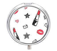 Pill Box Lipstick Cute Daily Pill Case Pill Organizer 2 Compartments