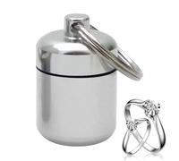 Pill Box - Metal Outdoor Pill Case, Portable Pill , Pill Container, 4.2 cm Mini Pill Case, Lightweight Metal Pill with Keyring for Jewellery, Earplugs, Colourful Pil