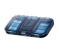 Pill Box Moistureproof Portable Pill Box Case 5 Compartment Medication Organiser with Cutter for Vitamin Aspirin Supplements