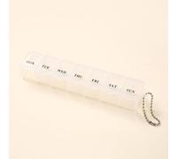 Pill Box Organiser Pill Dispenser Box, 7 Day Pill Box Organiser One Time a Day, Weekly Pill Box Pill Organiser for Medication, Supplements, Vitamins, Cod Liver Oil (White)