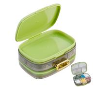 Pill Box Organiser with 10 Compartments, Portable Travel Pill Case with Snap Lock, Airtight Moistureproof Medicine Storage Box for Vitamins, Supplements and Medications