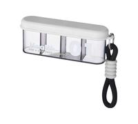 Pill Box Organiser with Compartments - Portable Medicine Storage Case 2 Times a Day 4 Rooms for Two Days with Strings Medicine Organiser Tablet Box for Hold Medication Vitamins (White)