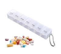 Pill Box Organizer - 15 x 3 x 2 cm, Transparent Tablet Compartment | Elegant Medication Bag, Dust Protection, Travel Aid, Bag, Supplements