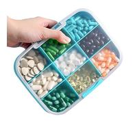 Pill Box Organizer 4 Times a Day - ABS 7.7×5.71×1.57in | Travel Pill Organizer 7 Days with Extra Large Moisture Proof Design, Outdoor, Travel, Medication Management Compartment Boxes