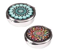 Pill Box, Pack of 2, Pill Box Organiser, 3 Compartments Pill Case, Waterproof Pill Box, Pill Box with Mirror, Portable Pill Case, Medicine Storage Box, Pill Organiser for Everyday Use and Travel