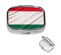 Pill Box Pill Case 2 Compartment Small Pill Organizer for Purse & Pocket Travel Pillbox Italy Flag Cute Medicine Organizer Pill Container Holder to Hold Vitamins Fish Oil