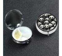 Pill Box Pill Case 3 Compartment Small Pill Organizer for Purse & Pocket Travel Pillbox Panda Graphic Black and White Cute Medicine Organizer Pill Container Holder to Hold Vitamins Fish Oil