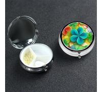 Pill Box Pill Case 3 Compartment Small Pill Organizer for Purse & Pocket Travel Pillbox Rainbow Circle Shamrock Cute Medicine Organizer Pill Container Holder to Hold Vitamins Fish Oil