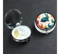 Pill Box Pill Case 3 Compartment Small Pill Organizer for Purse & Pocket Travel Pillbox Rainbow Rabbit Cute Medicine Organizer Pill Container Holder to Hold Vitamins Fish Oil