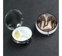 Pill Box Pill Case 3 Compartment Small Pill Organizer for Purse & Pocket Travel Pillbox Two Elephants Playing Cute Medicine Organizer Pill Container Holder to Hold Vitamins Fish Oil