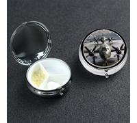 Pill Box Pill Case 3 Compartment Small Pill Organizer for Purse & Pocket Travel Pillbox US Army Plane Cute Medicine Organizer Pill Container Holder to Hold Vitamins Fish Oil