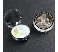 Pill Box Pill Case 3 Compartment Small Pill Organizer for Purse & Pocket Travel Pillbox White Tigers Cute Medicine Organizer Pill Container Holder to Hold Vitamins Fish Oil