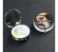 Pill Box Pill Case 3 Compartment Small Pill Organizer for Purse & Pocket Travel Pillbox Wild Goose by The Bridge Cute Medicine Organizer Pill Container Holder to Hold Vitamins Fish Oil