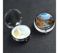 Pill Box Pill Case 3 Compartment Small Pill Organizer for Purse & Pocket Travel Pillbox Zion National Park Cute Medicine Organizer Pill Container Holder to Hold Vitamins Fish Oil