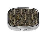 Pill Box, Pill Case Medicine Organizer Travel Pill Box Pill Organizer Pill Holder, Art Deco Style