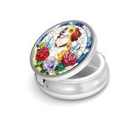 Pill Box, Pill Container for Purse & Pocket, Small Pill Case, Metal Decorative Pill Holder, Cute Mini Portable Pill Organizer to Hold Supplements, Vitamins, Fish Oil, BPA-Free(Dog)