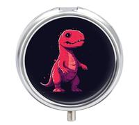 Pill Box Portable an Anime Red Dinosaur Pill Case Cute Pill Organizer for Vitamins Supplements