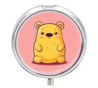 Pill Box Portable Bear Shaped Potato Pill Case Cute Pill Organizer for Vitamins Supplements