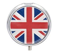 Pill Box Portable British Flag Pill Organizer Travel Pill Case for Pocket Or Purse Medicine Pill Container with Mirror 3 Compartments Daily Medicine Organizer