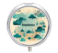 Pill Box Portable Cloud Happiness Pill Case Cute Pill Organizer for Vitamins Supplements