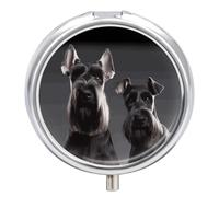 Pill Box Portable Cute Schnauzer Dog Pill Case Cute Pill Organizer for Vitamins Supplements