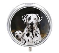 Pill Box Portable Dalmatian Dog Pill Case Cute Pill Organizer for Vitamins Supplements
